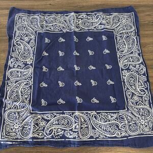 Vintage Navy Blue Paisley Bandana Hav-A-Hank - 100% Cotton